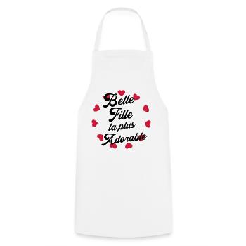 belle-fille / beau-fils / beau fils / belle fille - Tablier de cuisine - blanc - Devant - AI Model Male 185 dark (185cm)