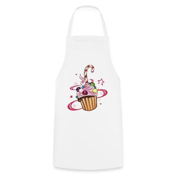 Muffin mit Sternen, Süßigkeiten und Zuckerstange. - Kochschürze - Weiß - Vorne - AI Model Male 185 dark (185cm)