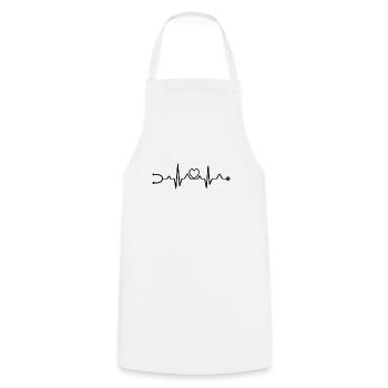 EKG heartbeat palpitations - Cooking Apron - white - Front - AI Model Male 185 dark (185cm)
