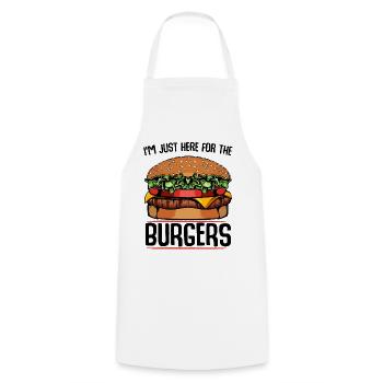 Käseburger Illustration - Kochschürze - Weiß - Vorne - AI Model Male 185 dark (185cm)