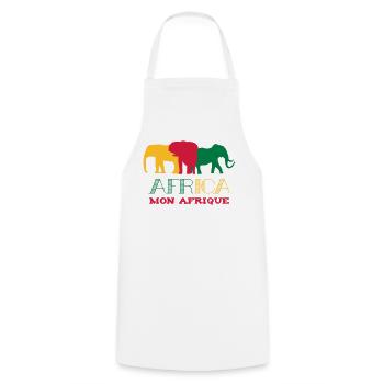 Africa Mon Afrique / Art / Design - Cooking Apron - white - Front - AI Model Male 185 dark (185cm)