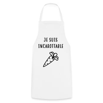 Je suis incarottable ! Humour / Drôle - Tablier de cuisine - blanc - Devant - AI Model Male 185 dark (185cm)