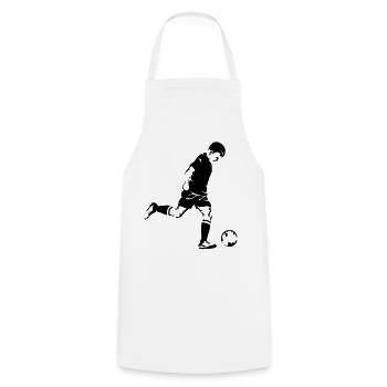 football - Cooking Apron - white - Front - AI Model Male 185 dark (185cm)