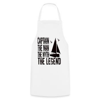 Skipper captain sailing ship yacht regatta boat - Cooking Apron - white - Front - AI Model Male 185 dark (185cm)