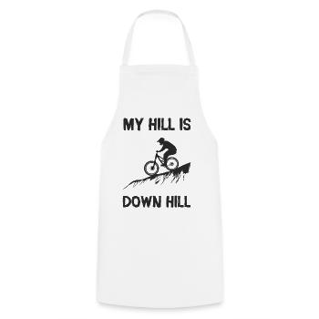 My Hill Is Down Hill - Kochschürze - Weiß - Vorne - AI Model Male 185 dark (185cm)