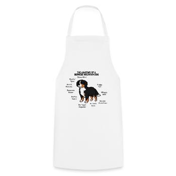 Anatomy of the Bernese Mountain Dog - Cooking Apron - white - Front - AI Model Male 185 dark (185cm)