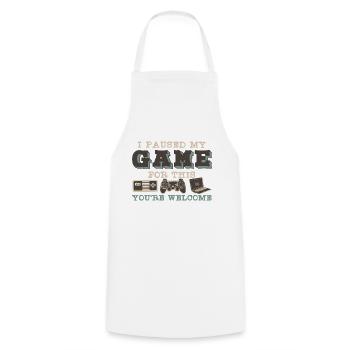 Game Pause - Paused my Game - Game t shirt - Cooking Apron - white - Front - AI Model Male 185 dark (185cm)