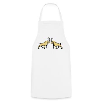 Capricorn Beige Double Bull Symmetry - Cooking Apron - white - Front - AI Model Male 185 dark (185cm)