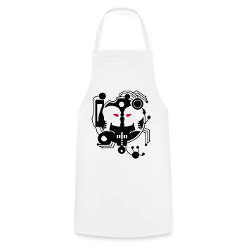Cyber Love circuit with two cyborgs - Cooking Apron - white - Front - AI Model Male 185 dark (185cm)