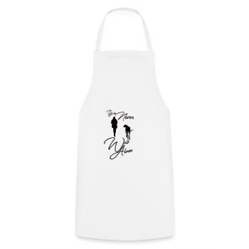 Vous ne marchez jamais seul chien - Tablier de cuisine - blanc - Devant - AI Model Male 185 dark (185cm)