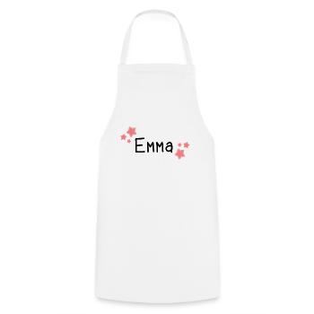 Name - Emma - Cooking Apron - white - Front - AI Model Male 185 dark (185cm)
