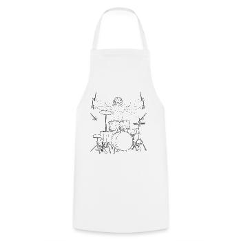 Groupe de batteurs de Vitruve - Tablier de cuisine - blanc - Devant - AI Model Male 185 dark (185cm)
