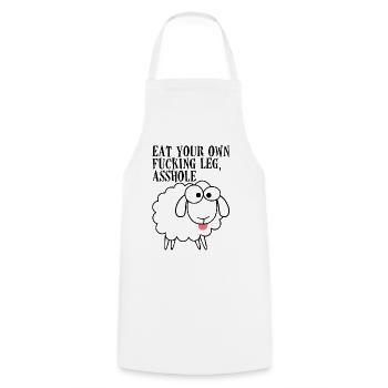 Mangez votre propre trou du cul baise drôle Vegan impertinent - Tablier de cuisine - blanc - Devant - AI Model Male 185 dark (185cm)