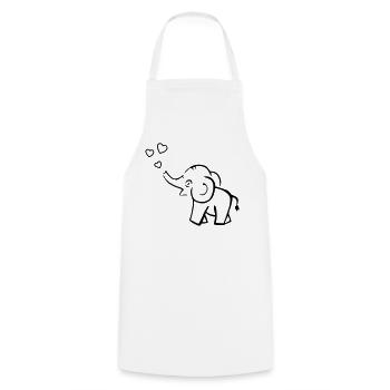 Un éléphant mignon souffle des cœurs - Tablier de cuisine - blanc - Devant - AI Model Male 185 dark (185cm)