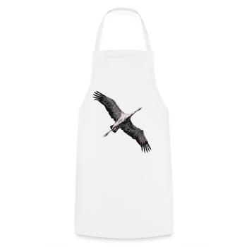 Kranich beim Flug in den Süden - Kochschürze - Weiß - Vorne - AI Model Male 185 dark (185cm)