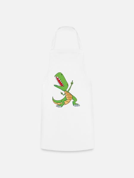 Dabbing T-Rex | Dabbing Dinosaurier - Kochschürze - Weiß