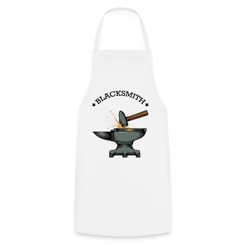 Blacksmith anvil hammer forging gift idea - Cooking Apron - white - Front - AI Model Male 185 dark (185cm)