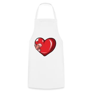 Verletztes Herz mit Pflastern Geschenk - Kochschürze - Weiß - Vorne - AI Model Male 185 dark (185cm)