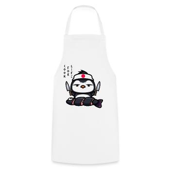 Japanese cook - Cooking Apron - white - Front - AI Model Male 185 dark (185cm)