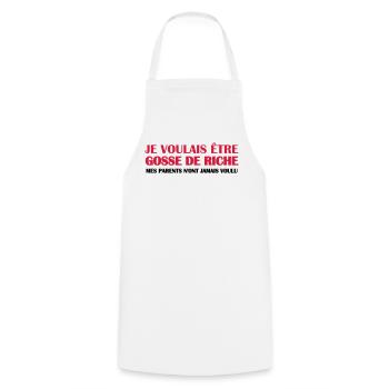 Gosse de riche - Tablier de cuisine - blanc - Devant - AI Model Male 185 dark (185cm)