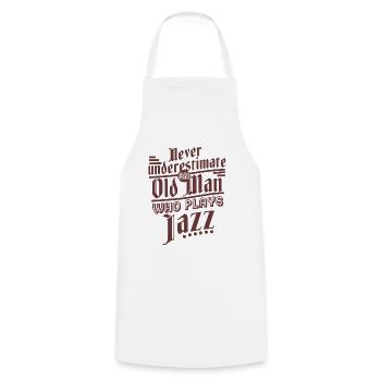 Grand-père jazz - Tablier de cuisine - blanc - Devant - AI Model Male 185 dark (185cm)