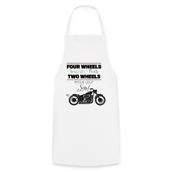 Bikers - Cooking Apron - white - Front - AI Model Male 185 dark (185cm)