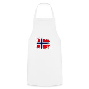 Norway Flag Splash - Cooking Apron - white - Front - AI Model Male 185 dark (185cm)