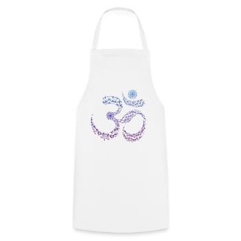 Om Yoga Meditation Goa Musik Symbol Mandala - Kochschürze - Weiß - Vorne - AI Model Male 185 dark (185cm)