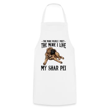 Lässiger Bulldoggen-Lounge-Print Shar Pei - Kochschürze - Weiß - Vorne - AI Model Male 185 dark (185cm)