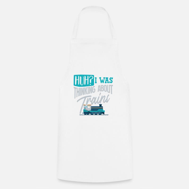 Trains railroad train - Cooking Apron - white