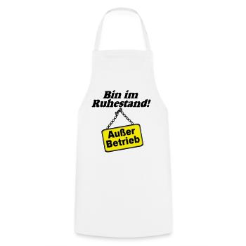 Rente Rentner Rentnerin Bin im Ruhestand(25) - Kochschürze - Weiß - Vorne - AI Model Male 185 dark (185cm)