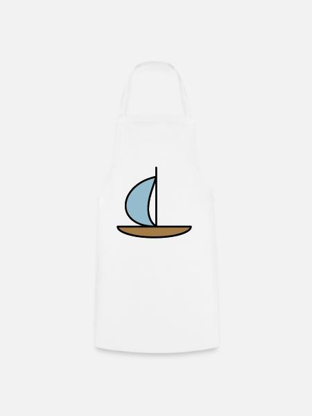 Sailboat - Cooking Apron - white