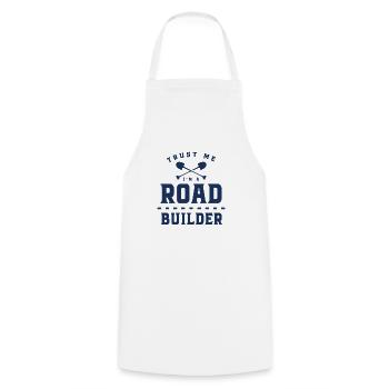 Road builders - Cooking Apron - white - Front - AI Model Male 185 dark (185cm)