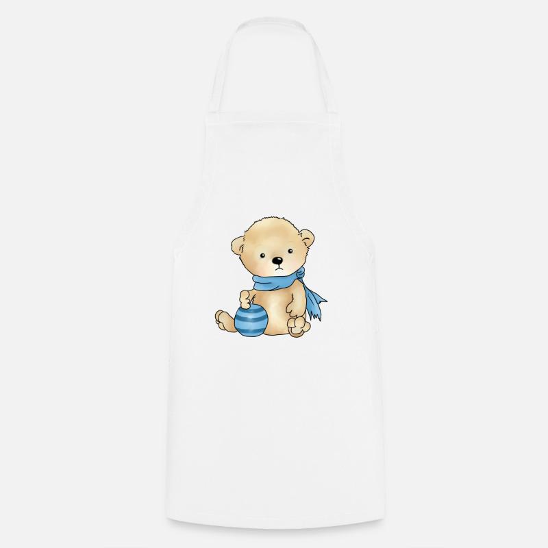 Ours avec ballon - Tablier de cuisine - blanc
