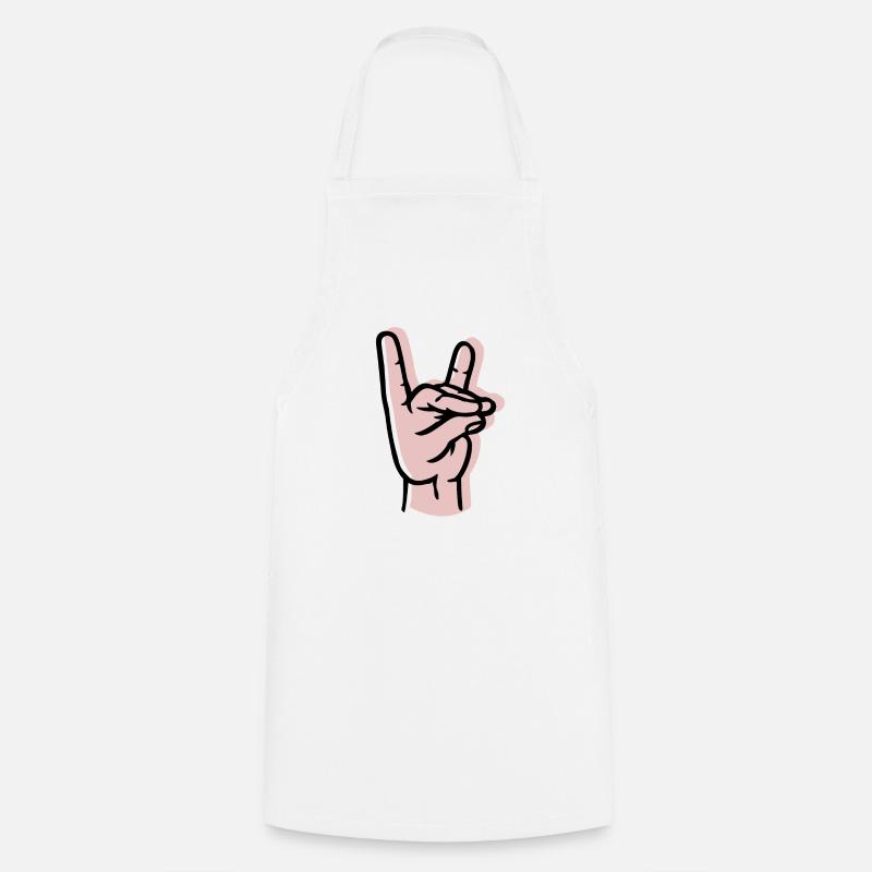 Hand - fox - offset - Cooking Apron - white