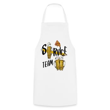 Service team beer - Cooking Apron - white - Front - AI Model Male 185 dark (185cm)