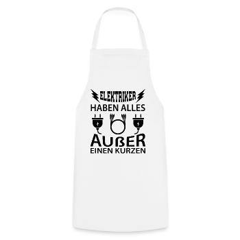 Elektriker Spruch - Kochschürze - Weiß - Vorne - AI Model Male 185 dark (185cm)