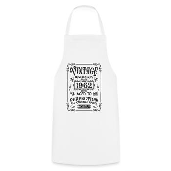 Birthday born in 1962 - Cooking Apron - white - Front - AI Model Male 185 dark (185cm)