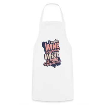 wine - Cooking Apron - white - Front - AI Model Male 185 dark (185cm)