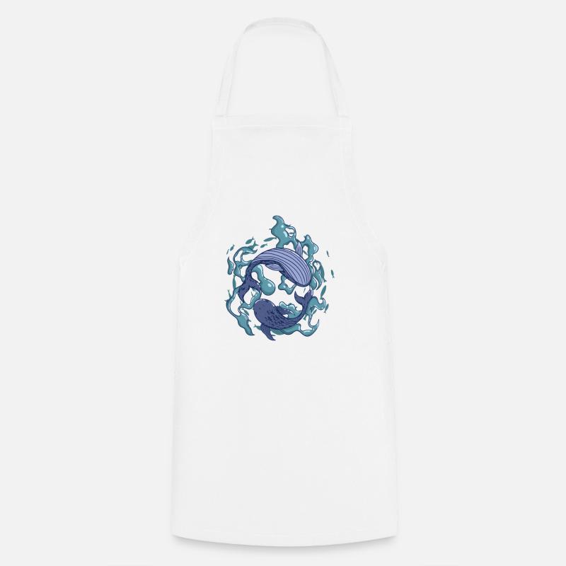 Baleines bleues des océans - Tablier de cuisine - blanc
