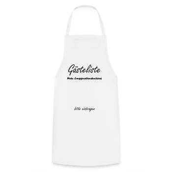 Bachelorette party guest list Jga party gift - Cooking Apron - white - Front - AI Model Male 185 dark (185cm)