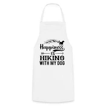 Happiness Is Hiking With My Dog bw - Cooking Apron - white - Front - AI Model Male 185 dark (185cm)