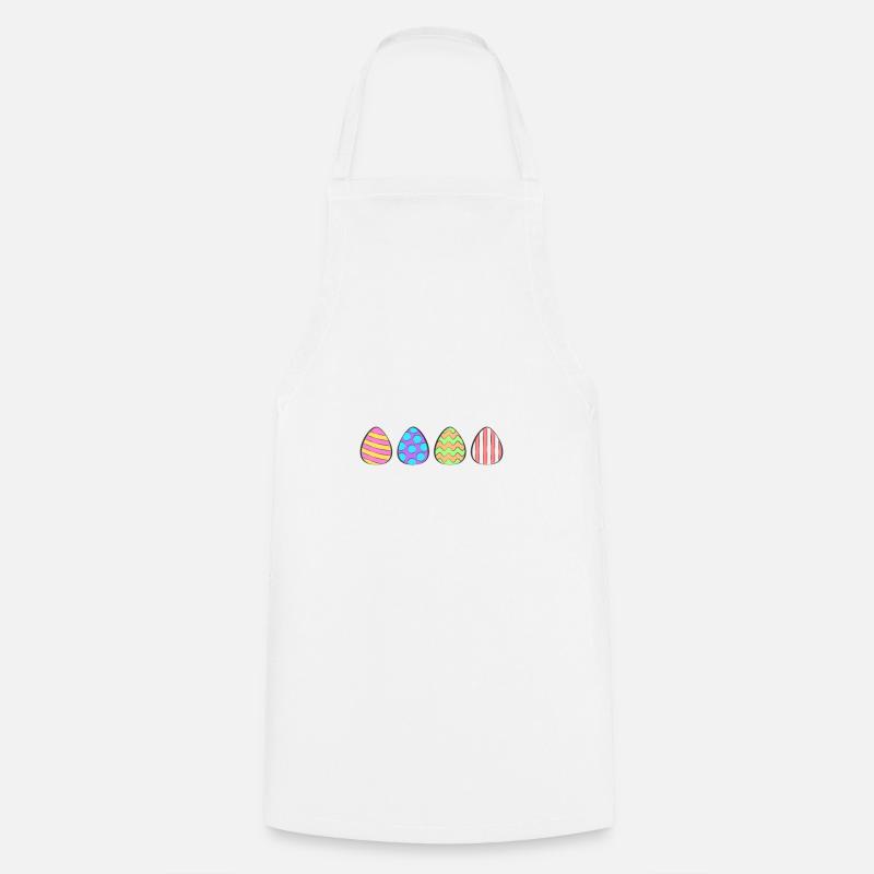 4 colorful Easter eggs - Cooking Apron - white