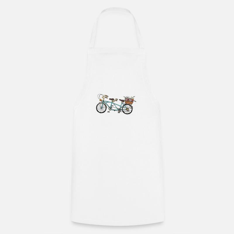Flowers Tandem - Cooking Apron - white