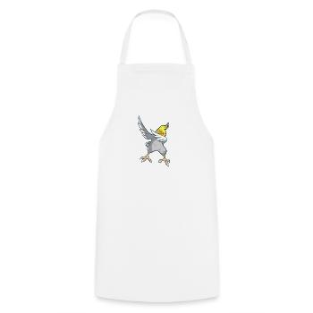 Calopsitte oiseau oiseau danseur musique perroquet - Tablier de cuisine - blanc - Devant - AI Model Male 185 dark (185cm)