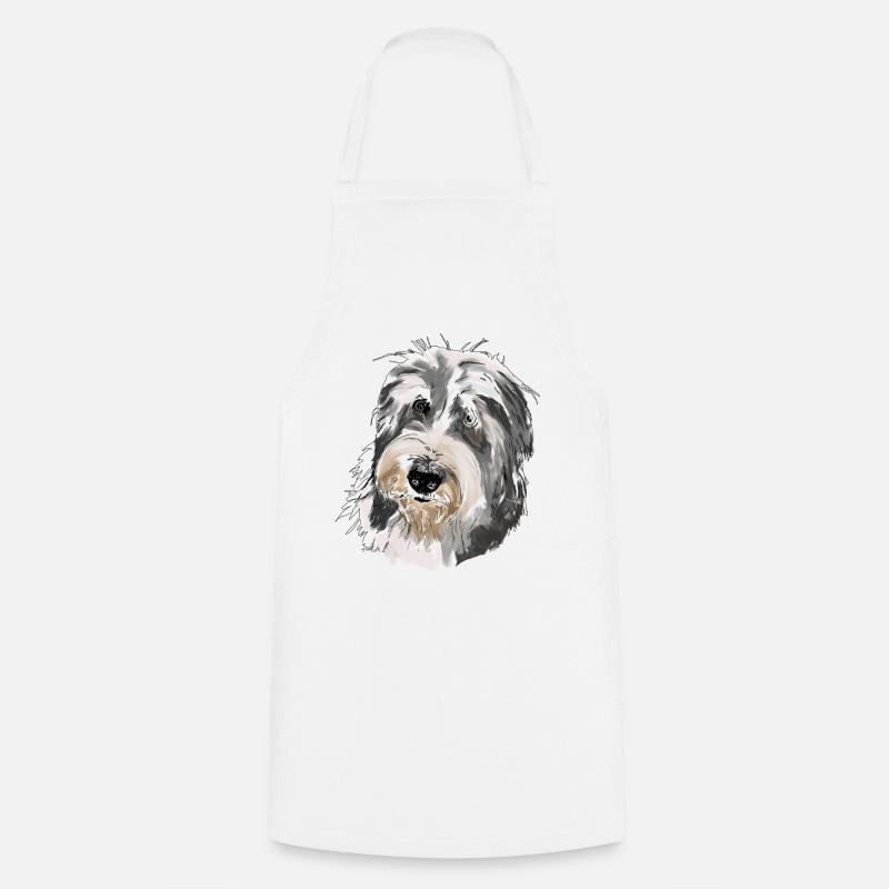 Collie barbu - Tablier de cuisine - blanc