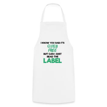Celiac Disease Gluten Free Read The Label Gluten - Cooking Apron - white - Front - AI Model Male 185 dark (185cm)