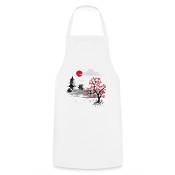 Japan Nature China Asia Cherry Blossom Asian - Cooking Apron - white - Front - AI Model Male 185 dark (185cm)