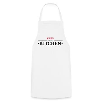 Roi de la cuisine - Tablier de cuisine - blanc - Devant - AI Model Male 185 dark (185cm)