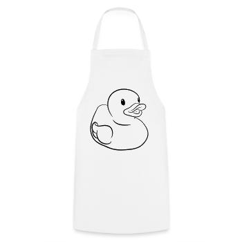 Rubber Duck – Funny Rubber Duck for Bathtub - Cooking Apron - white - Front - AI Model Male 185 dark (185cm)